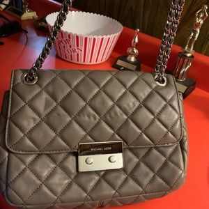 Authentic micheal kors lambskin grey purse